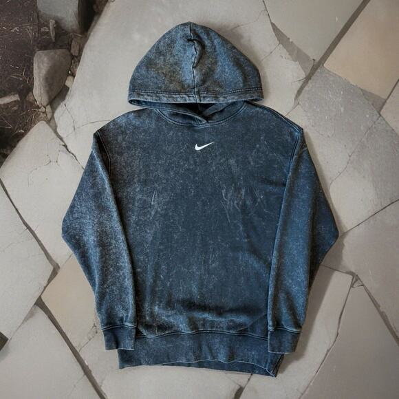 Nike Center Swoosh Hoodie Women's XS Black Stone Wash Pullover Travis Scott - Picture 1 of 9